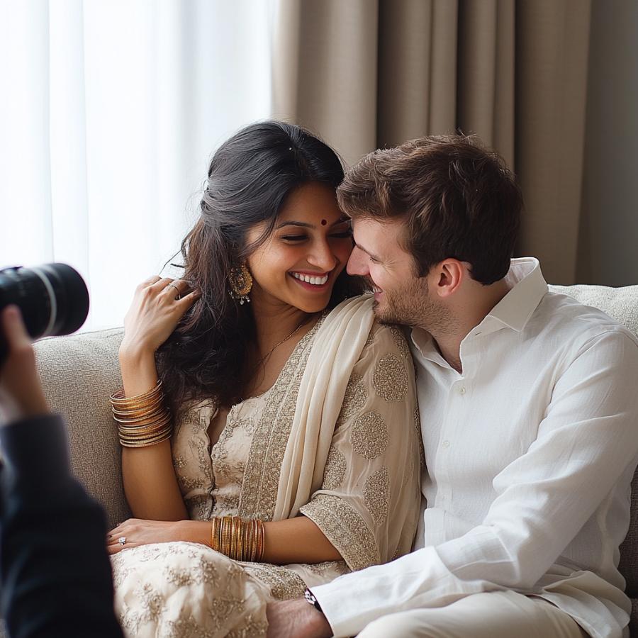 Desi, Indian Woman with white man - Cuckold